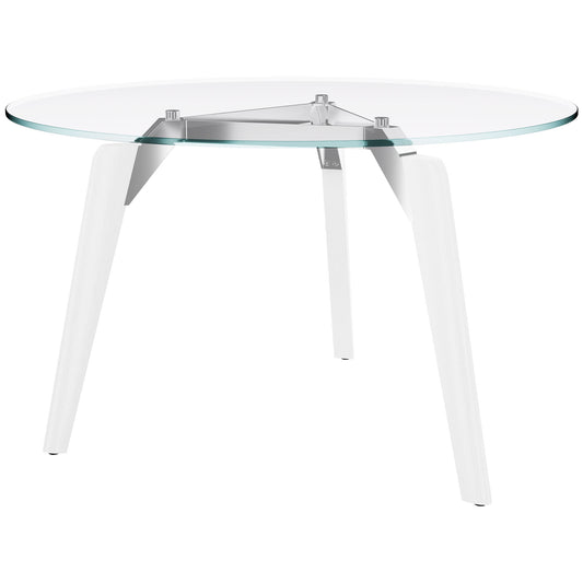 BRALCO RAIL meeting table | Round, 1200 - 1600 mm (4 - 6 people), glass table top, solid oak wood frame