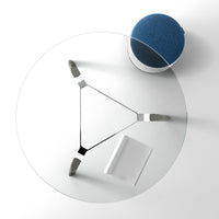 BRALCO RAIL meeting table | Round, 1200 - 1600 mm (4 - 6 people), gray tinted glass table top, solid oak wood frame
