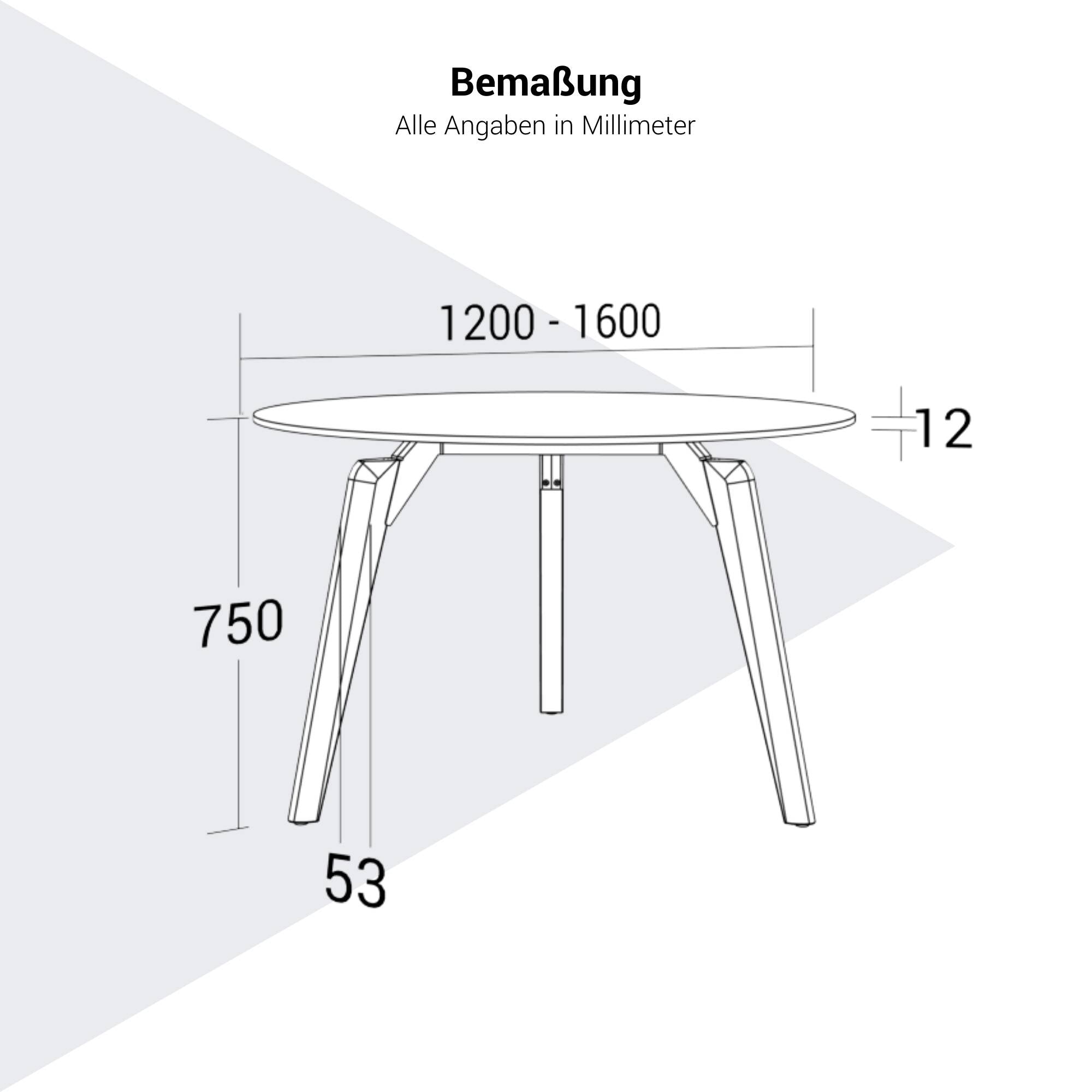 BRALCO RAIL meeting table | Round, 1200 - 1600 mm (4 - 6 people), gray tinted glass table top, solid oak wood frame