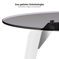 BRALCO RAIL meeting table | Round, 1200 - 1600 mm (4 - 6 people), gray tinted glass table top, solid oak wood frame