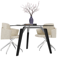 BRALCO RAIL meeting table | Round, 1200 - 1600 mm (4 - 6 people), gray tinted glass table top, solid oak wood frame