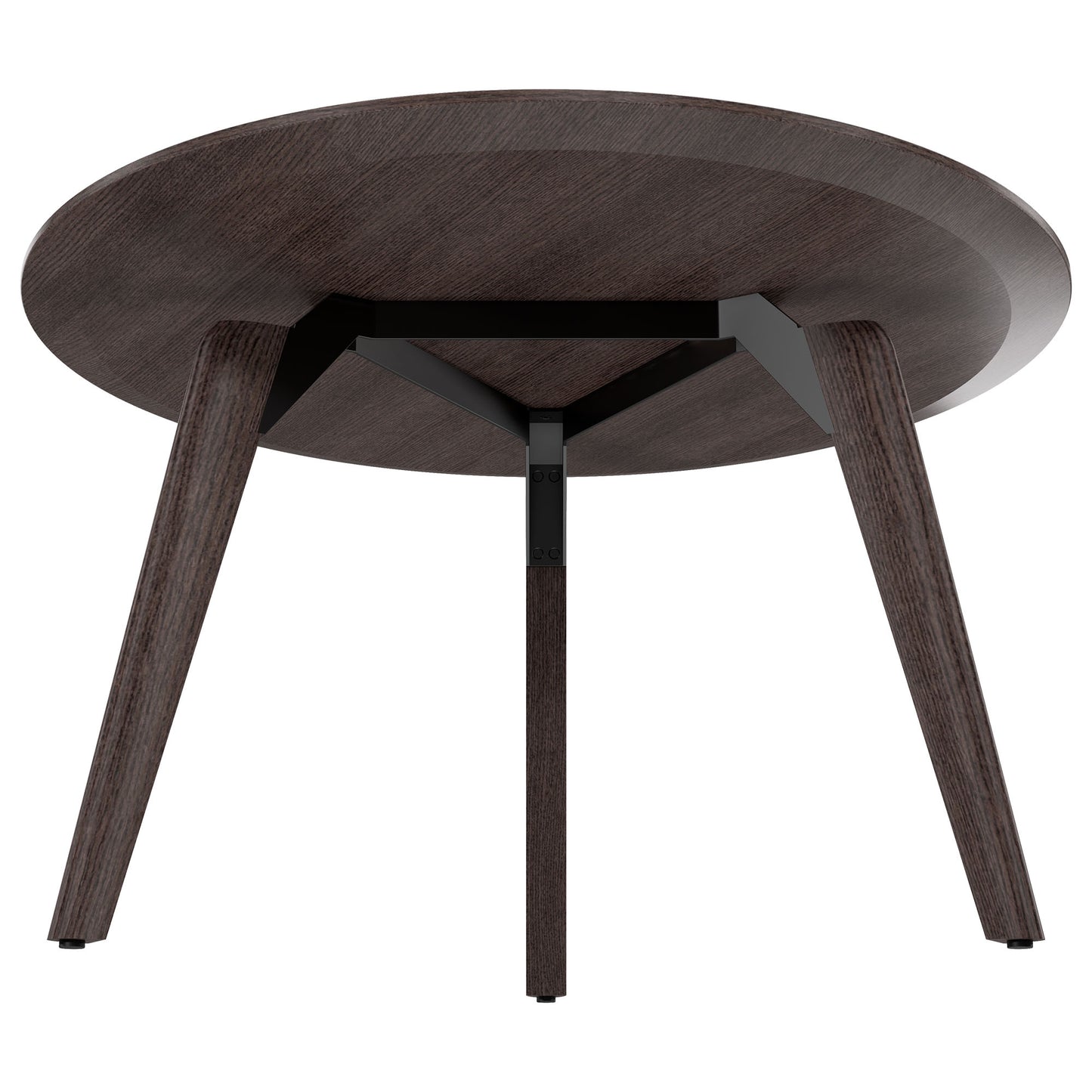 Bralco RAIL Tableau de réunion | Round, 1200 - 1600 mm (4 - 6 personnes), du vrai bois, du carbone en chêne