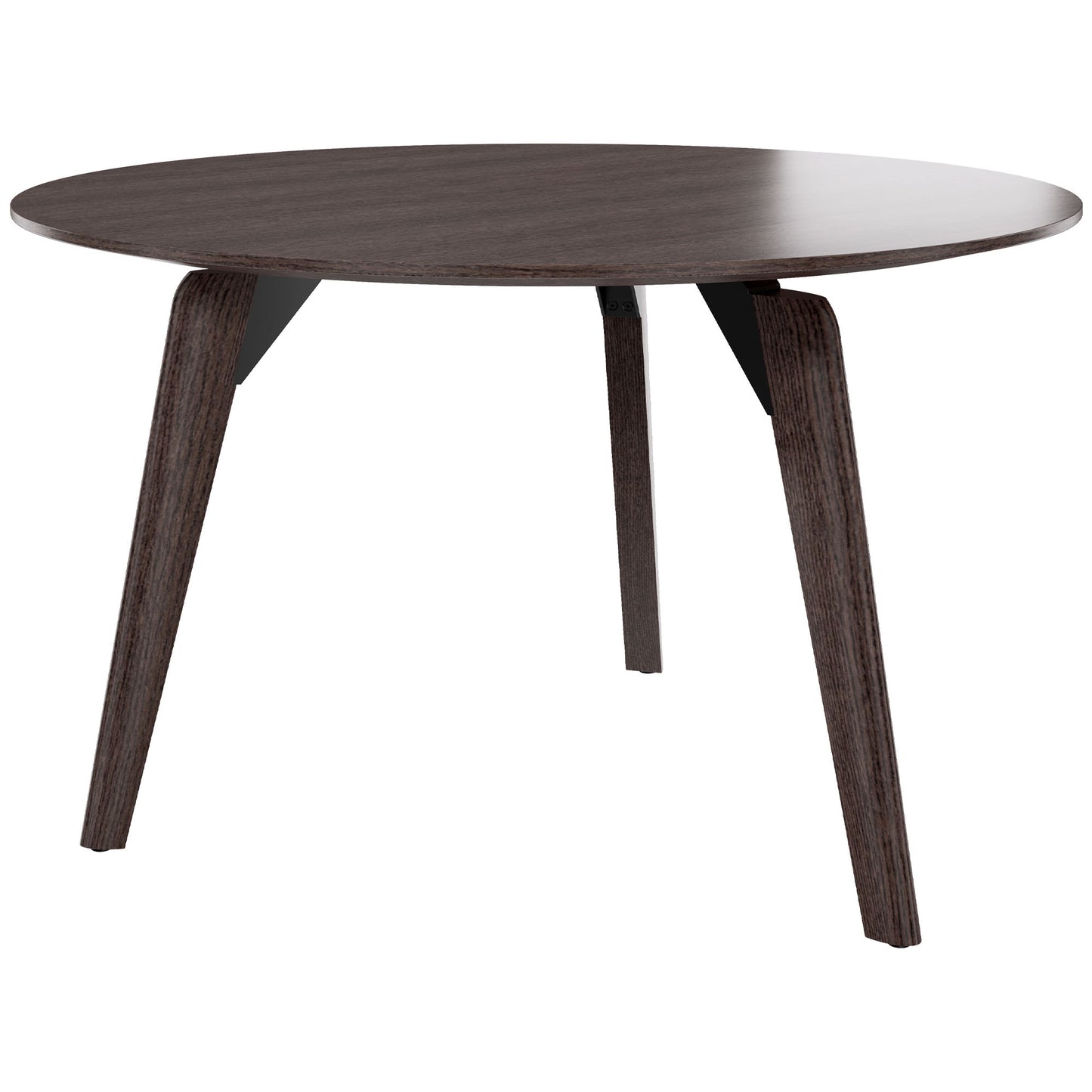 Bralco RAIL Tableau de réunion | Round, 1200 - 1600 mm (4 - 6 personnes), du vrai bois, du carbone en chêne