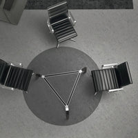 BRALCO RAIL meeting table | Round, 1200 - 1600 mm (4 - 6 people), real wood, dark gray oak