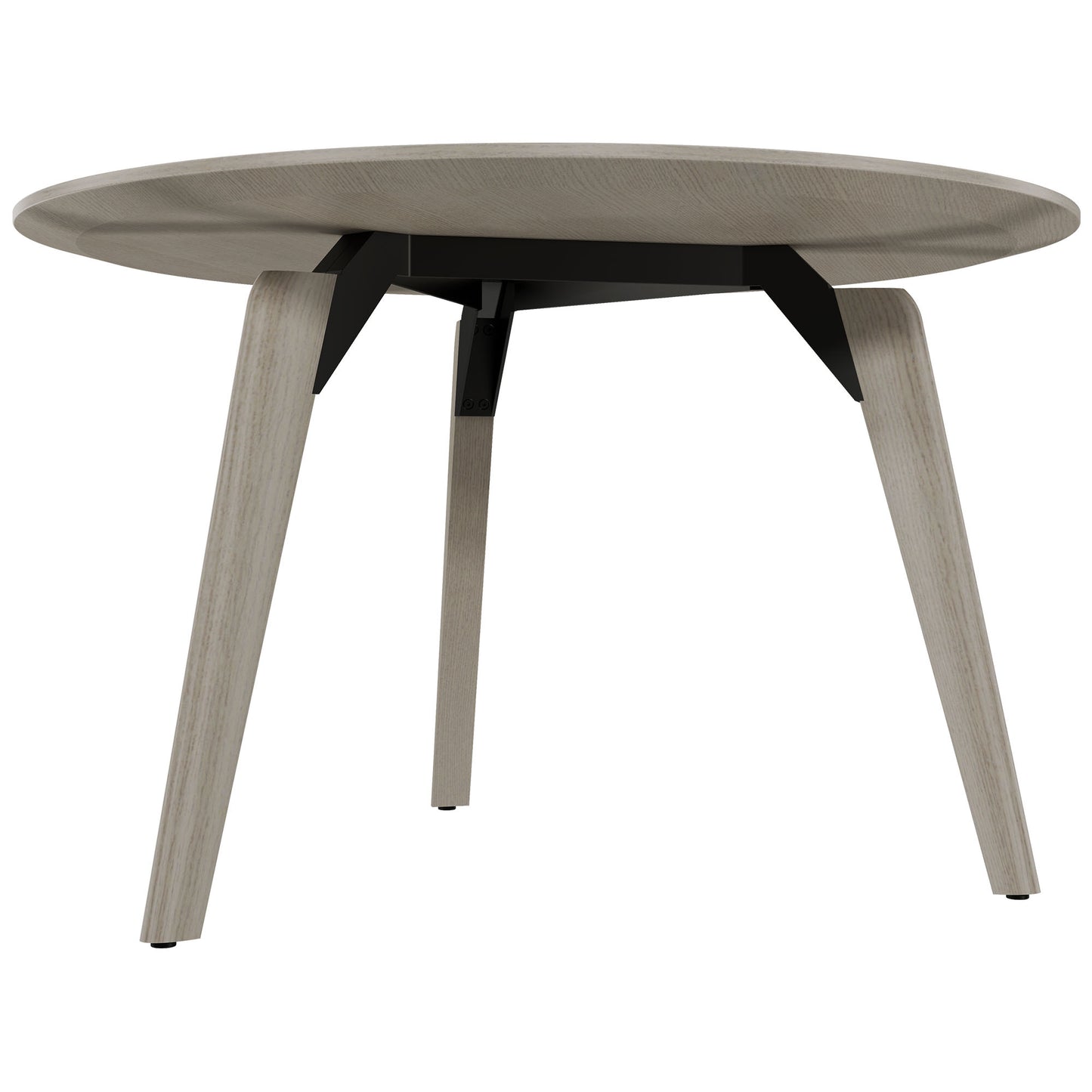 BRALCO RAIL meeting table | Round, 1200 - 1600 mm (4 - 6 people), real wood, light gray oak