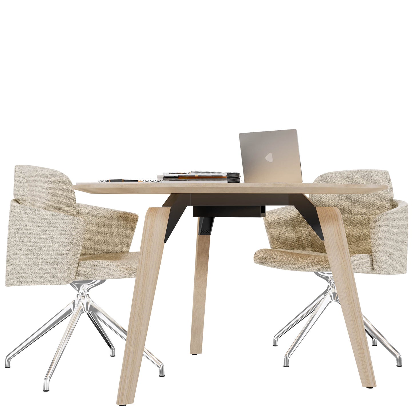 Bralco Rail Conference Table | Round, 1200 - 1600 mm (4 - 6 persone), legno reale, natura di quercia