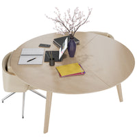 Bralco Rail Conference Table | Round, 1200 - 1600 mm (4 - 6 persone), legno reale, natura di quercia