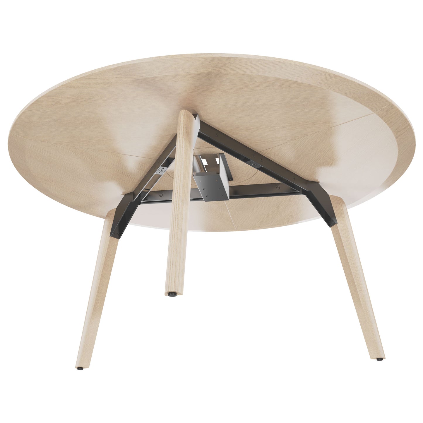 Bralco Rail Conference Table | Round, 1200 - 1600 mm (4 - 6 persone), legno reale, natura di quercia