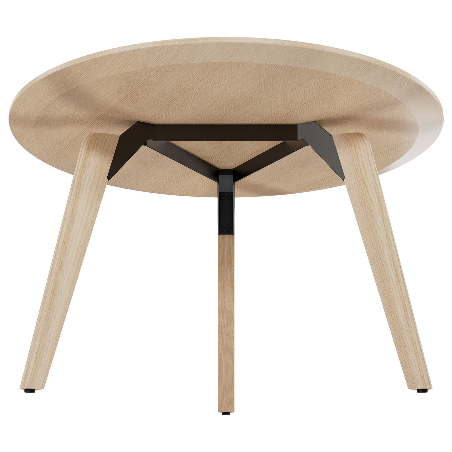 Bralco RAIL Tableau de réunion | Round, 1200 - 1600 mm (4 - 6 personnes), vrai bois, nature de chêne