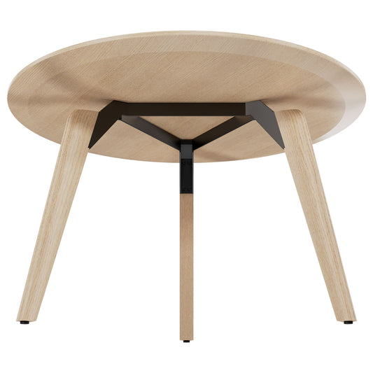 BRALCO RAIL meeting table | Round, 1200 - 1600 mm (4 - 6 people), real wood, natural oak