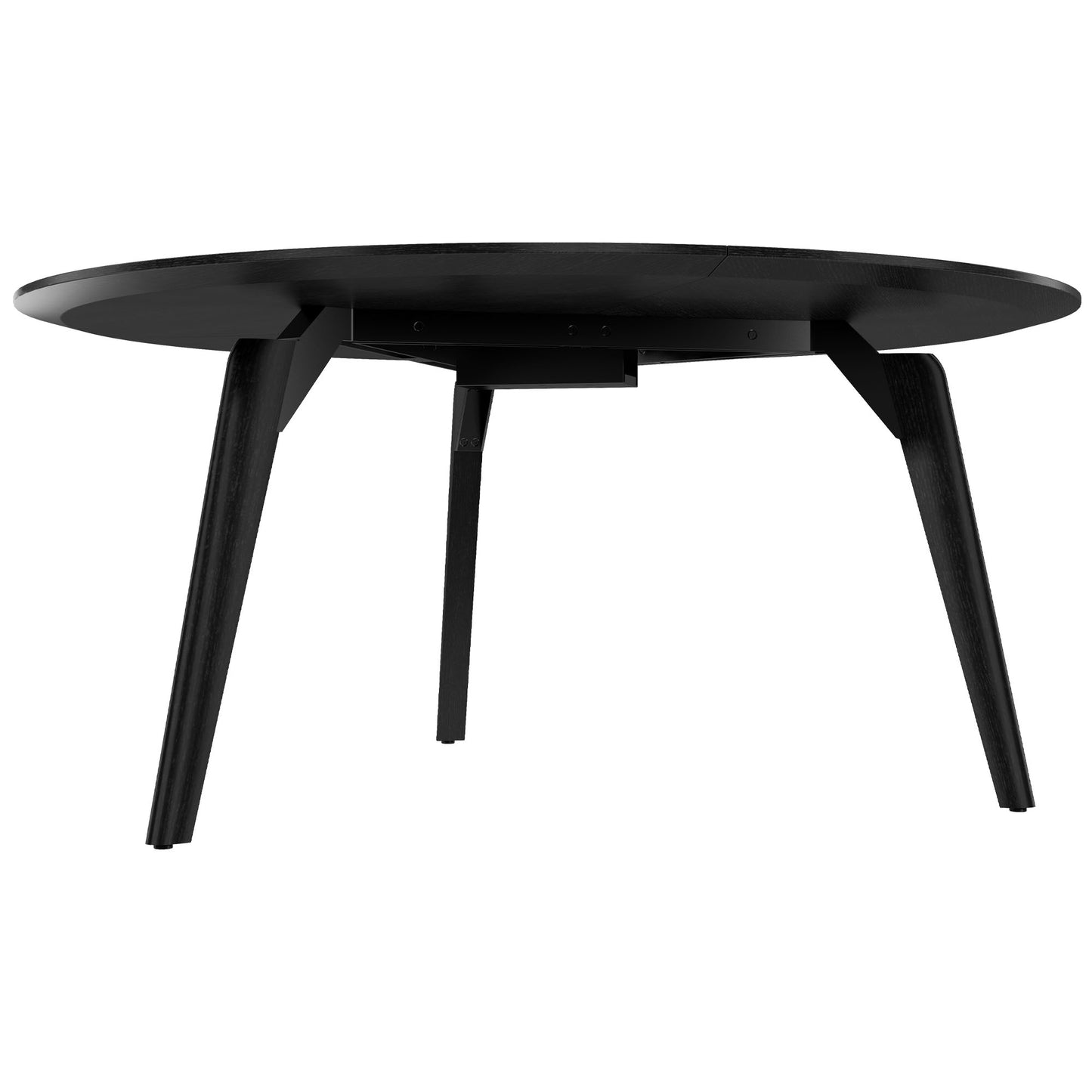 Table de réunion BRALCO RAIL | Rond, 1200 - 1600 mm (4 - 6 personnes), bois véritable, chêne noir