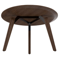 Table de réunion BRALCO RAIL | Rond, 1200 - 1600 mm (4 - 6 personnes), bois véritable, chêne tabac