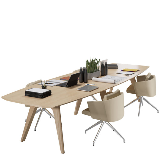 BRALCO RAIL conference table | 3600 x 1200 mm, natural oak