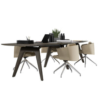 BRALCO RAIL conference table | 3600 x 1200 mm, dark gray oak