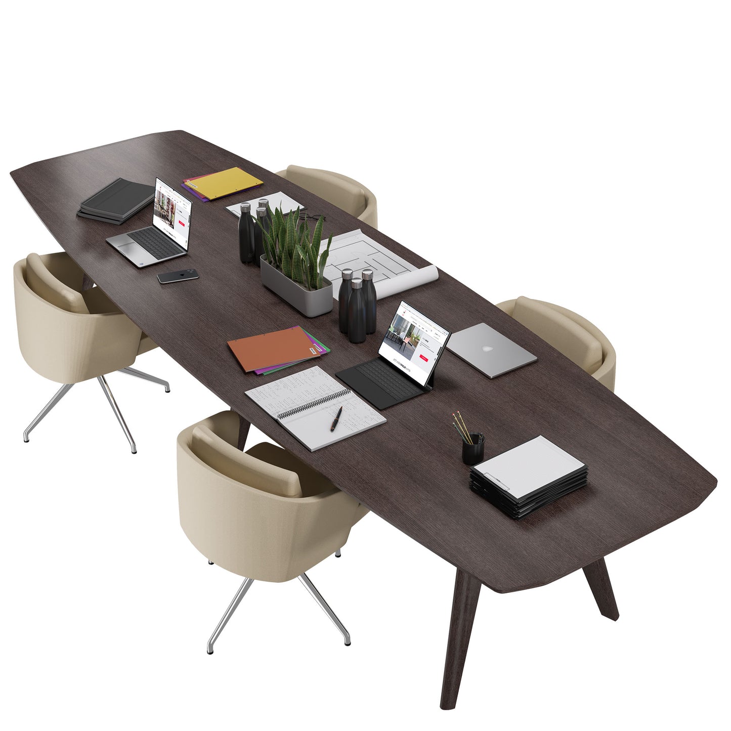 BRALCO RAIL conference table | 3600 x 1200 mm, carbon oak