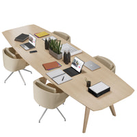 BRALCO RAIL conference table | 3600 x 1200 mm, natural oak