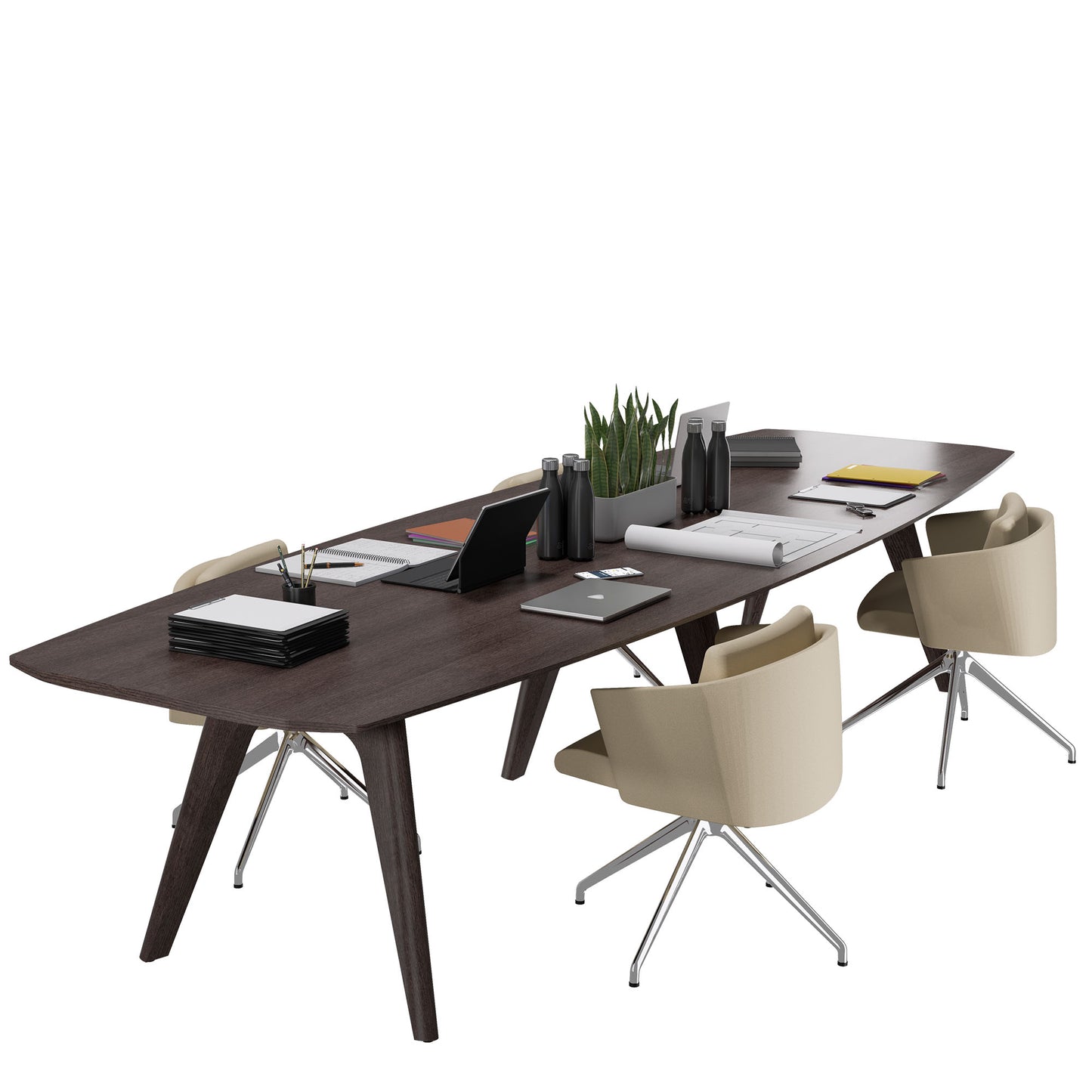 BRALCO RAIL conference table | 3600 x 1200 mm, carbon oak