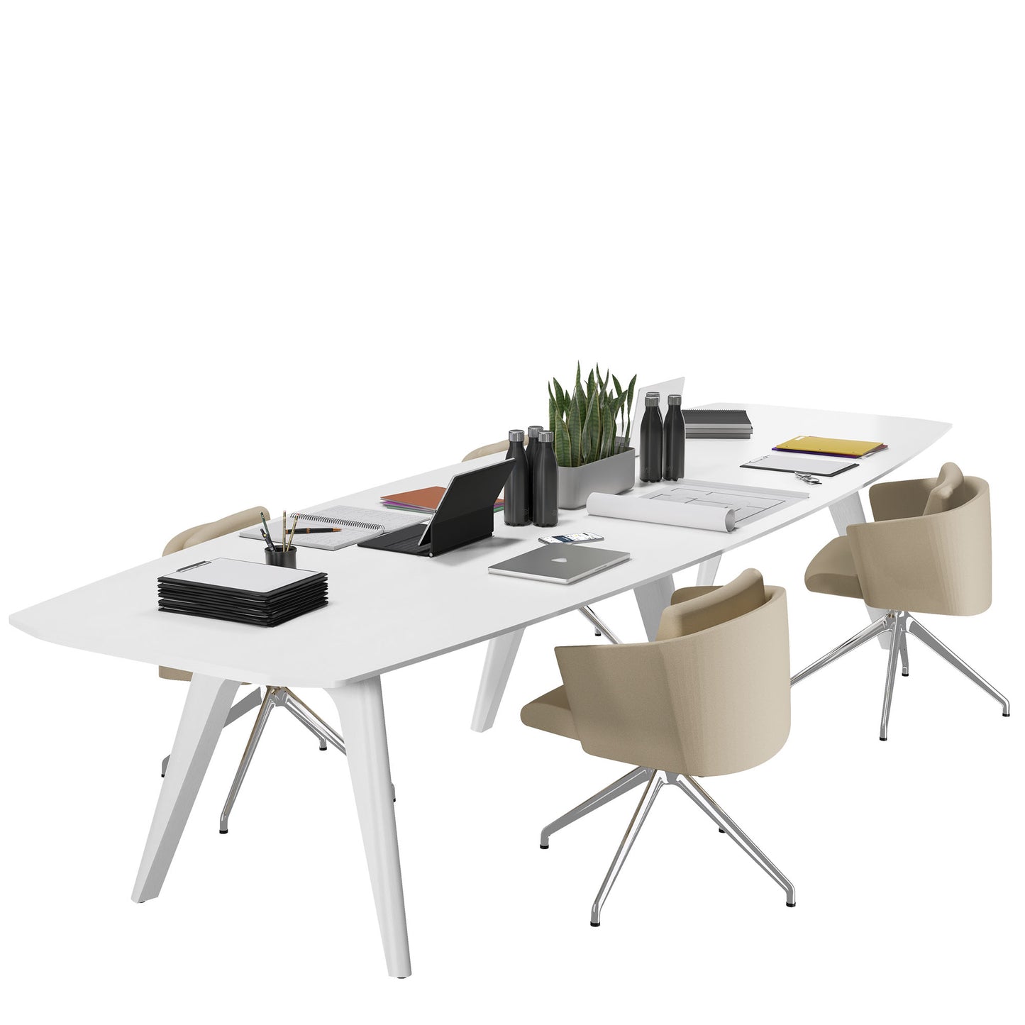 Bralco Rail Conference table | 3600 x 1200 mm, oak white