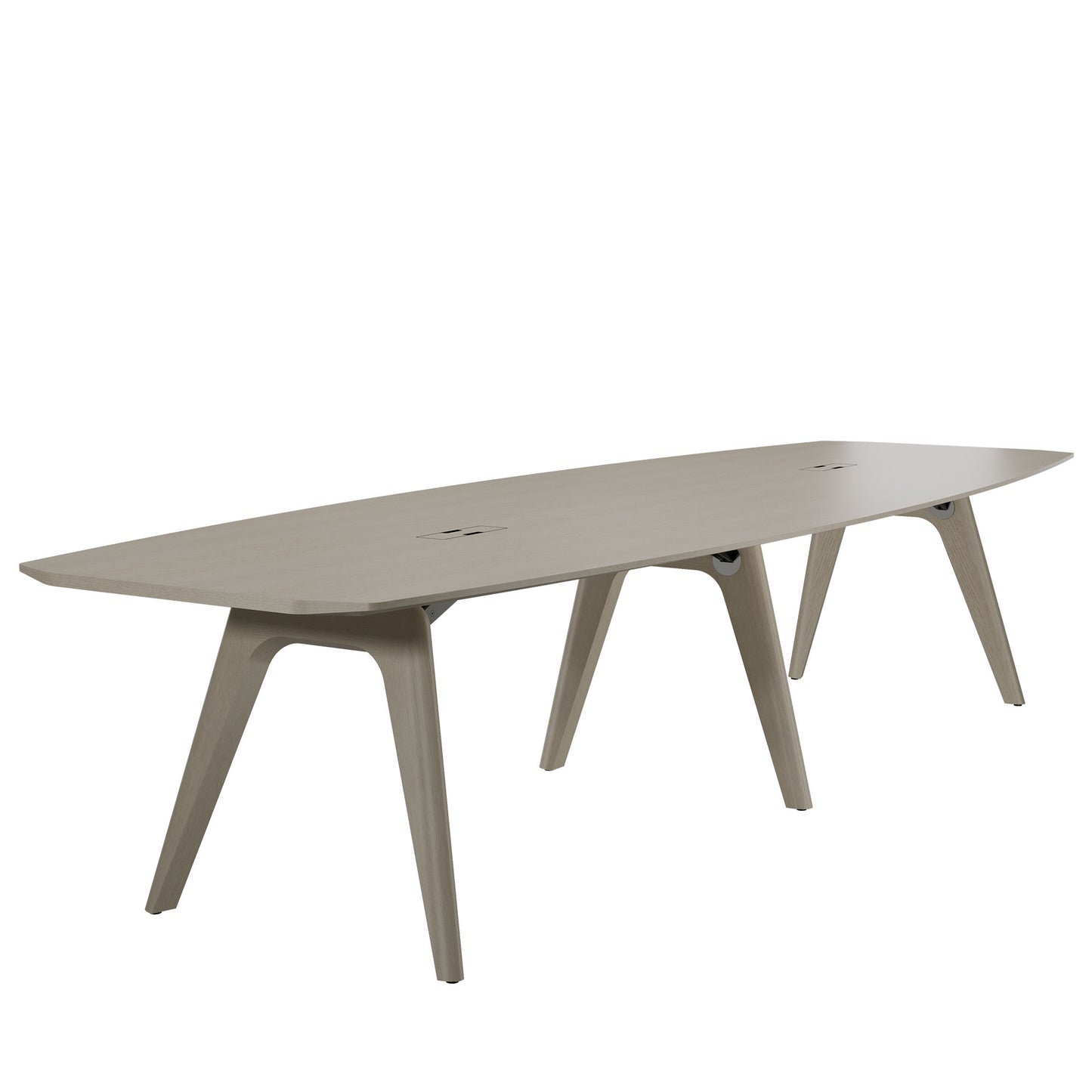 BRALCO RAIL conference table | 3600 x 1200 mm, light gray oak
