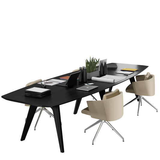 BRALCO RAIL conference table | 3600 x 1200 mm, black oak