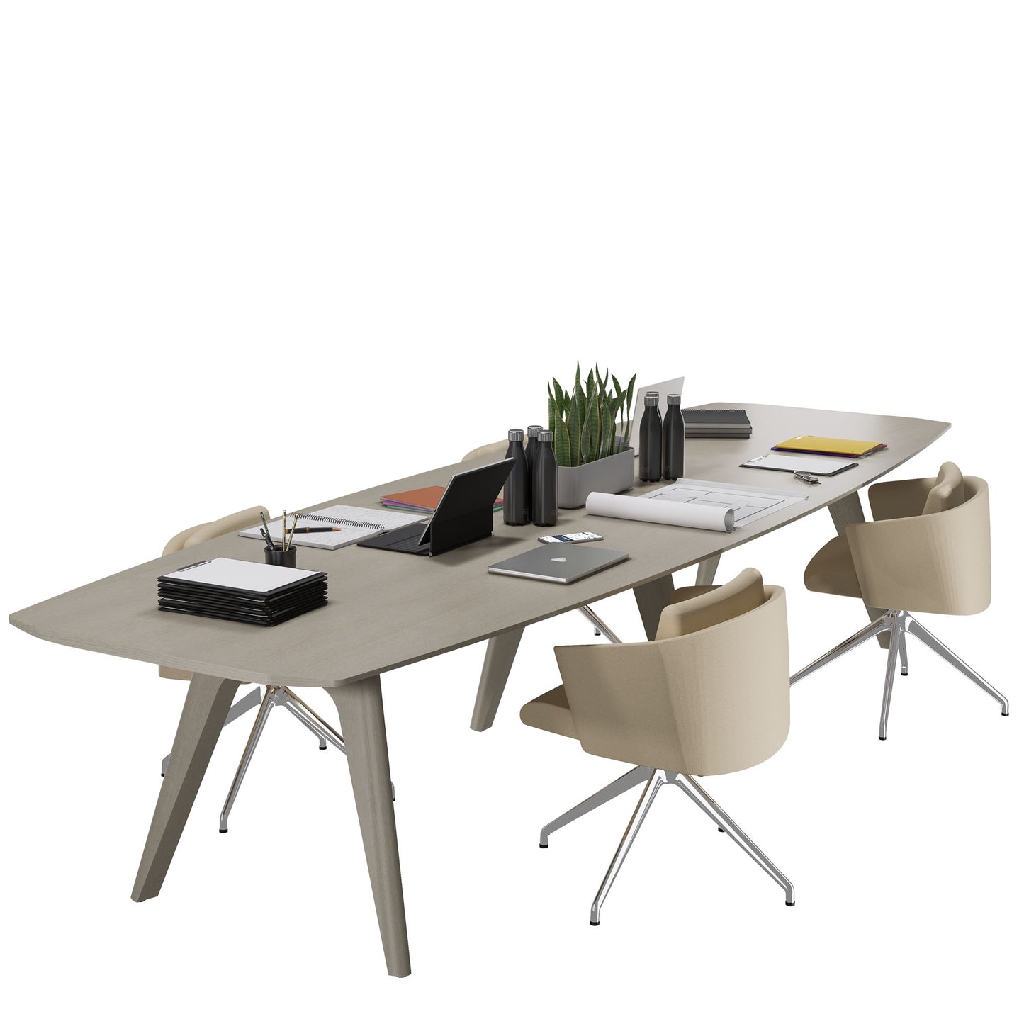 Bralco Rail Conference Table | 3600 x 1200 mm, grigio chiaro di quercia