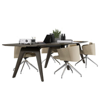 BRALCO RAIL conference table | 3600 x 1200 mm, dark gray oak