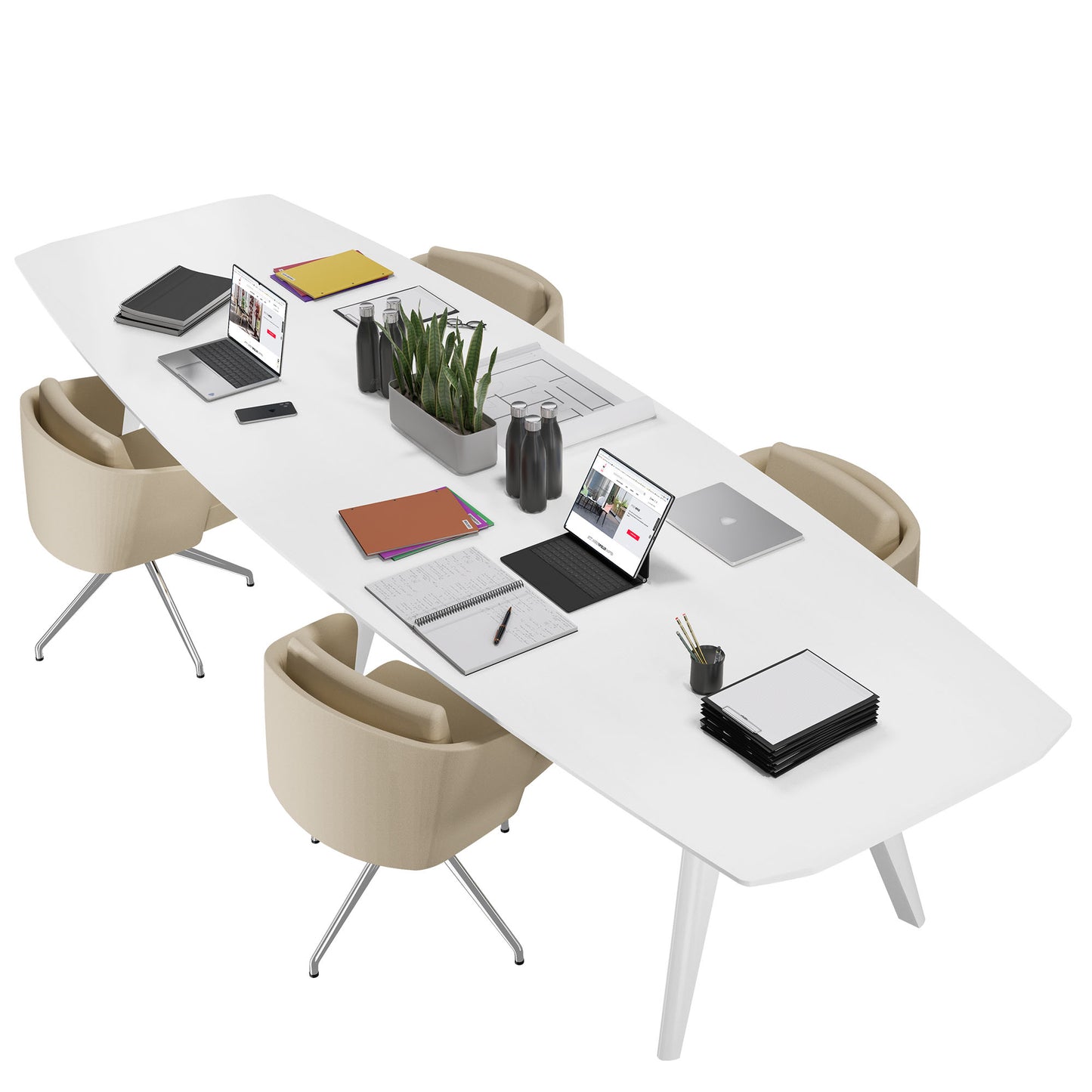 Bralco Rail Conference table | 3600 x 1200 mm, oak white