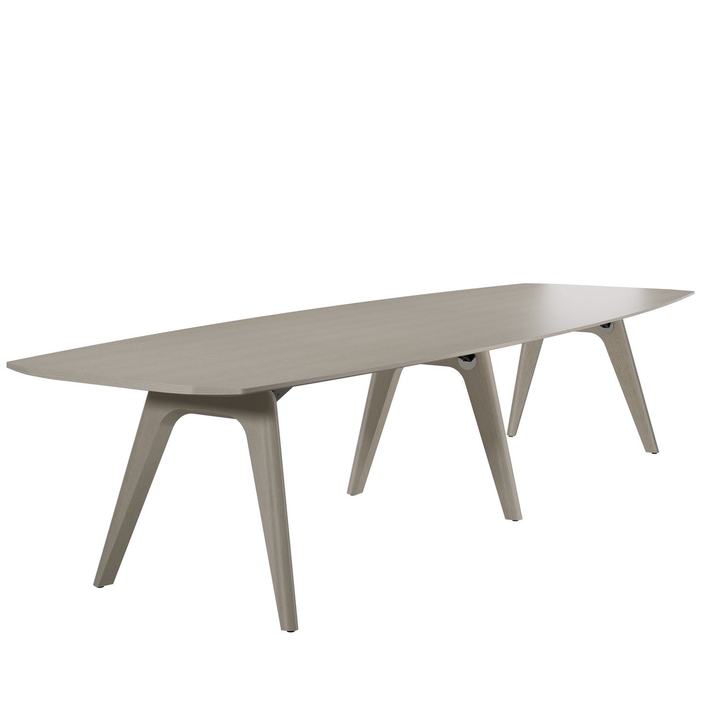 BRALCO RAIL conference table | 3600 x 1200 mm, light gray oak