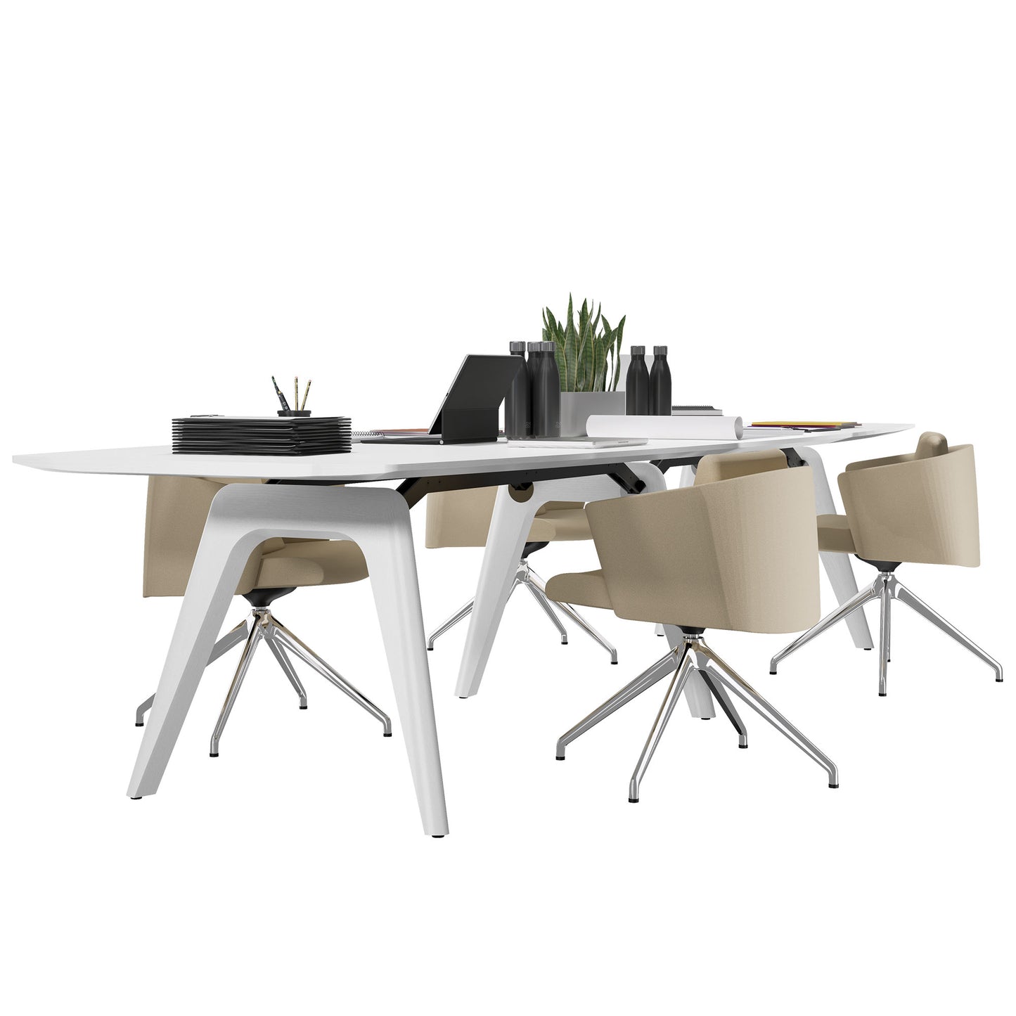 Bralco RAIL Conference table | 3600 x 1200 mm, oak white