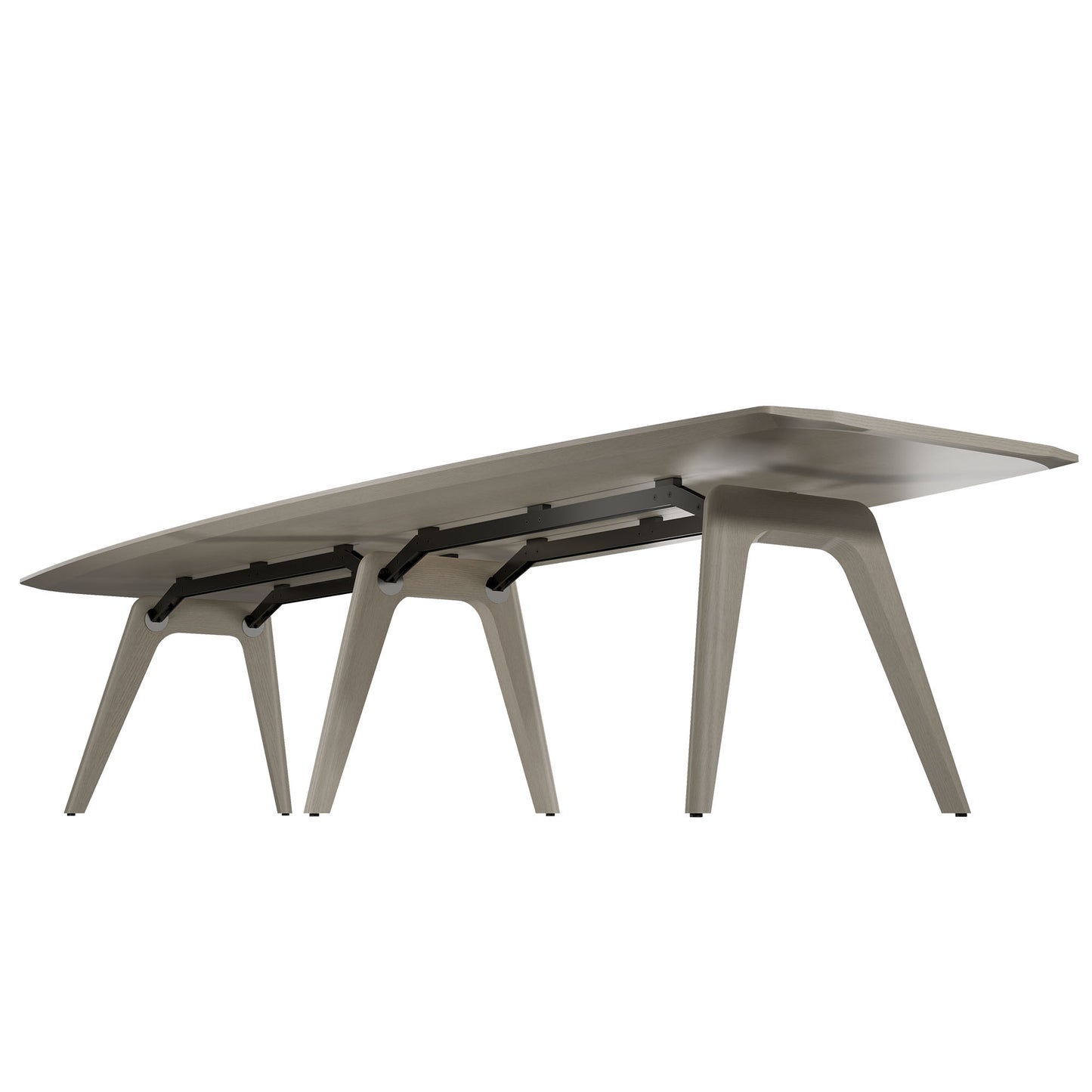 BRALCO RAIL conference table | 3600 x 1200 mm, light gray oak