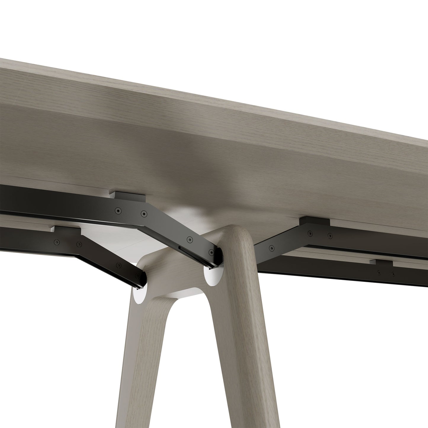 BRALCO RAIL conference table | 3600 x 1200 mm, light gray oak
