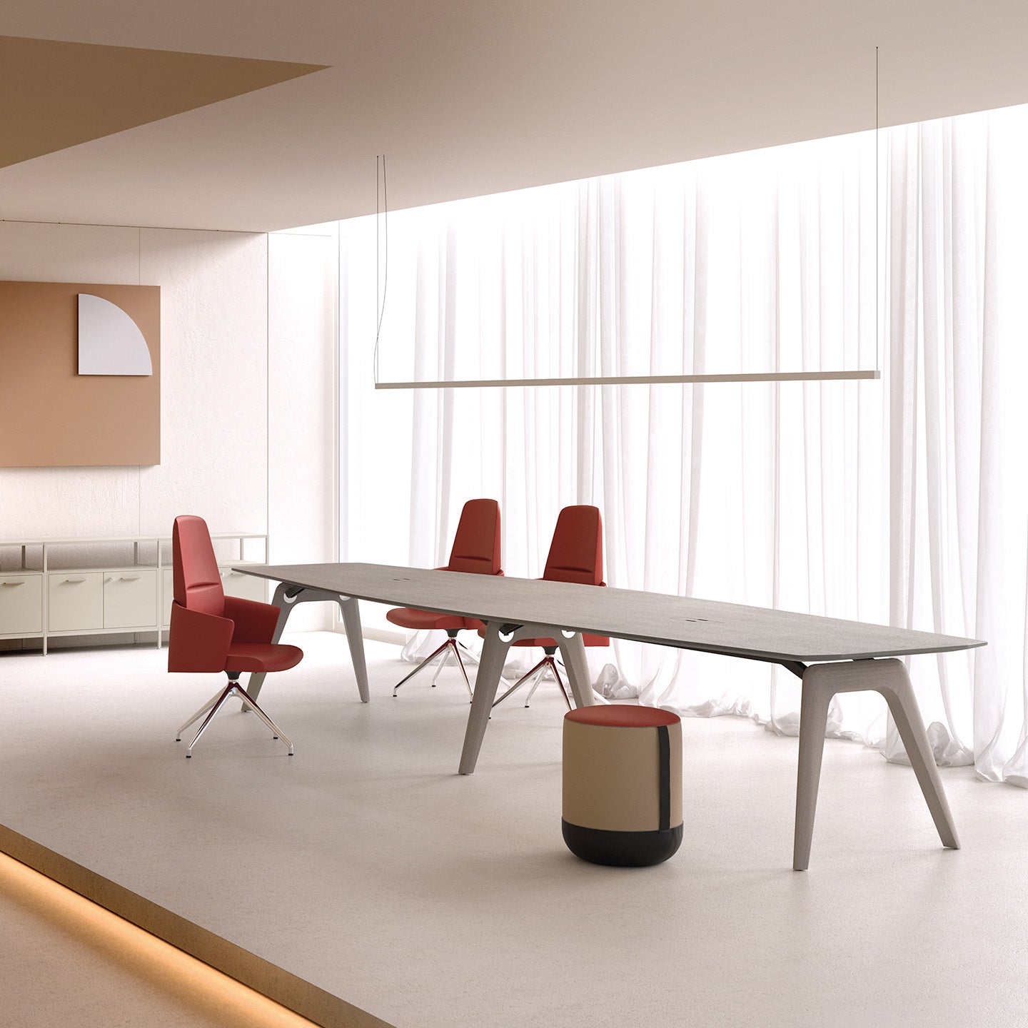 Bralco RAIL Conference table | 3600 x 1200 mm, oak white