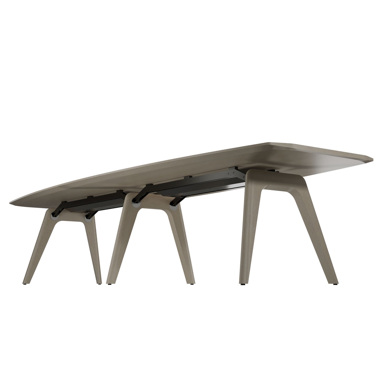 BRALCO RAIL conference table | 3600 x 1200 mm, light gray oak