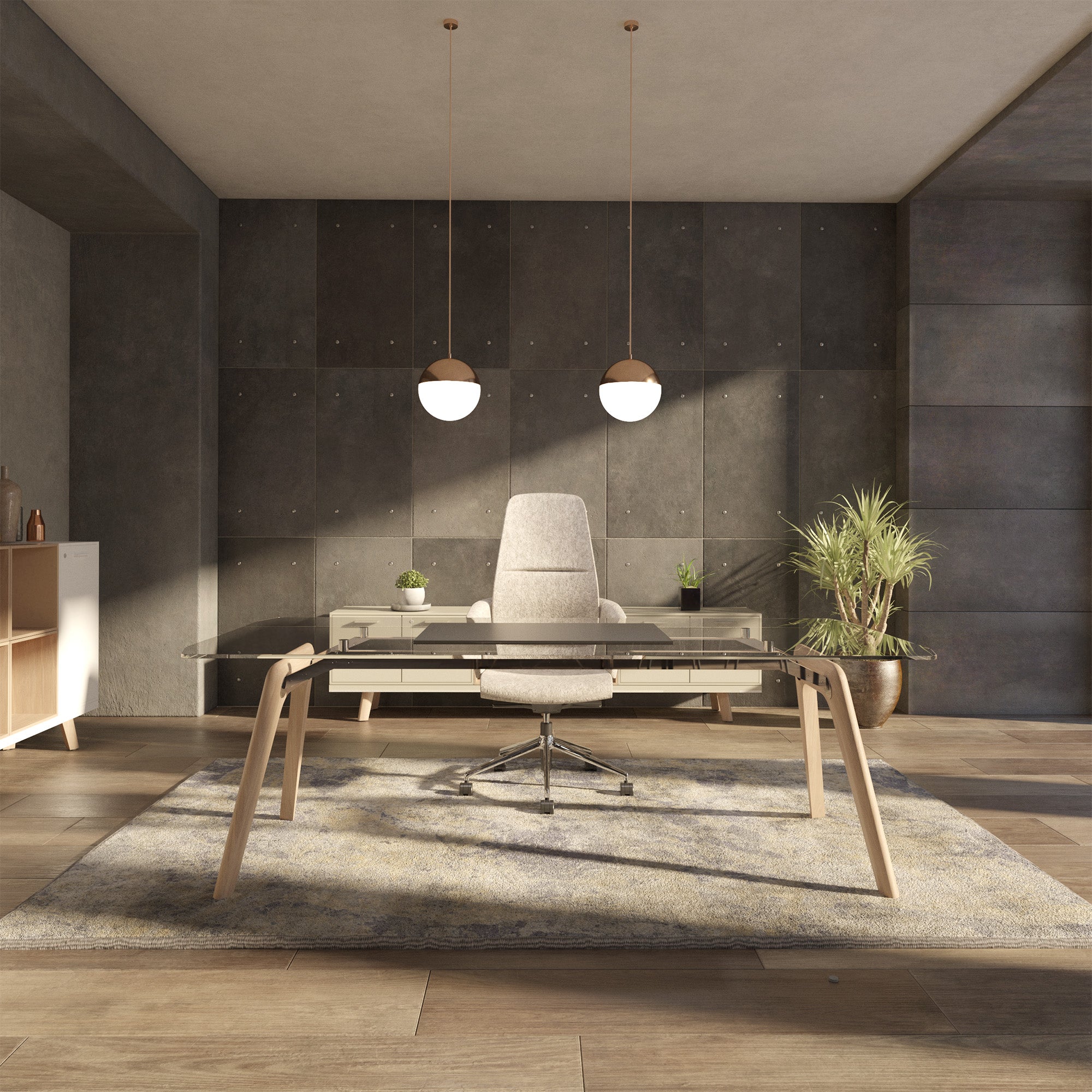 BRALCO RAIL desk | 1800 - 2400mm | Real wood, carbon oak