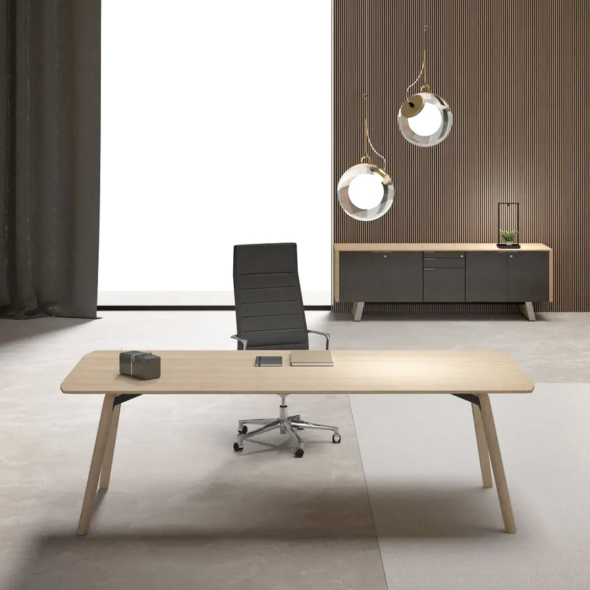 BRALCO RAIL desk | 1800 - 2400mm | Real wood, carbon oak