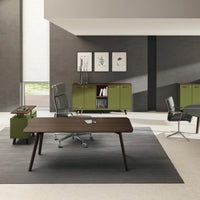 BRALCO RAIL desk | 1800 - 2400mm | Real wood, dark gray oak