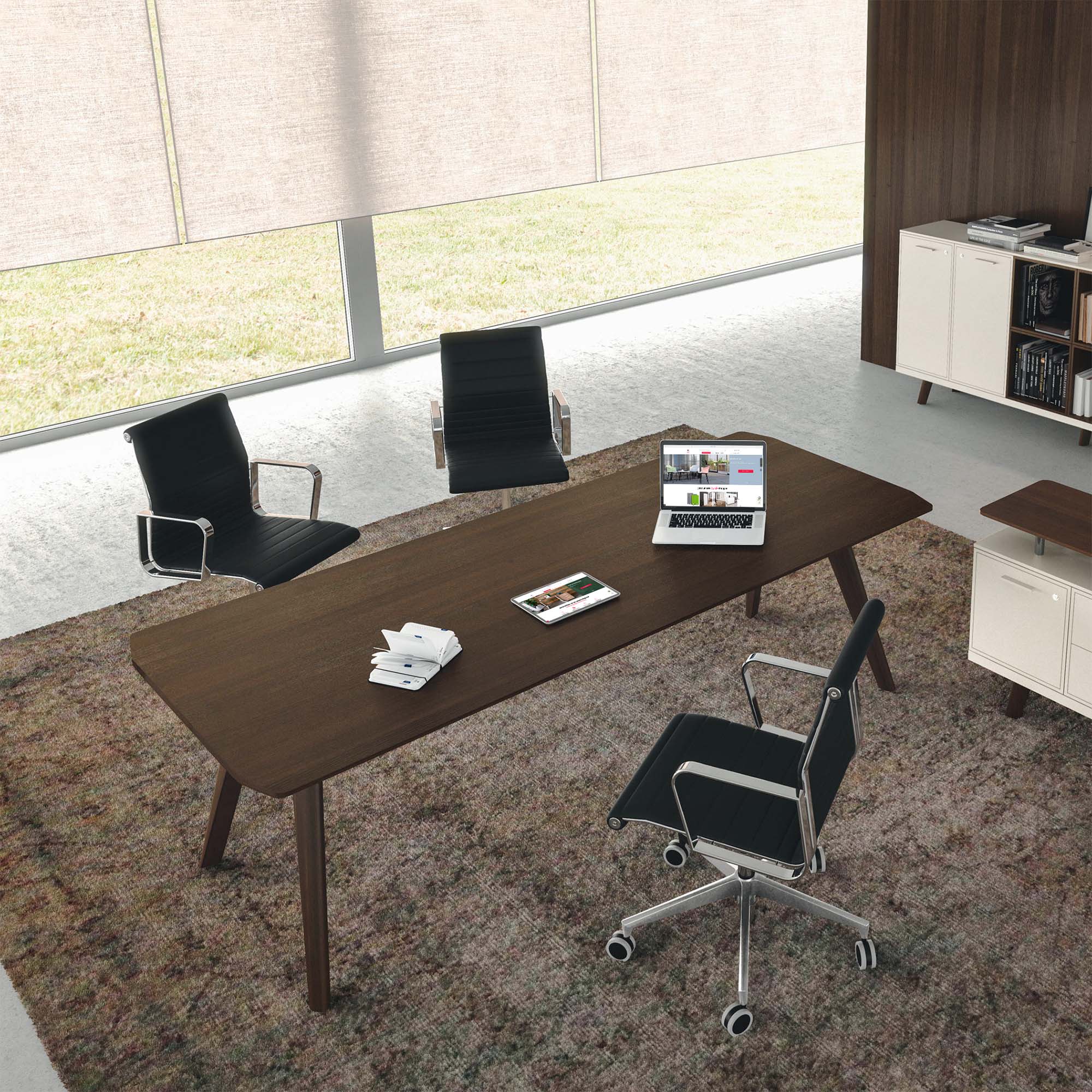 BRALCO RAIL desk | 1800 - 2400mm | Real wood, carbon oak