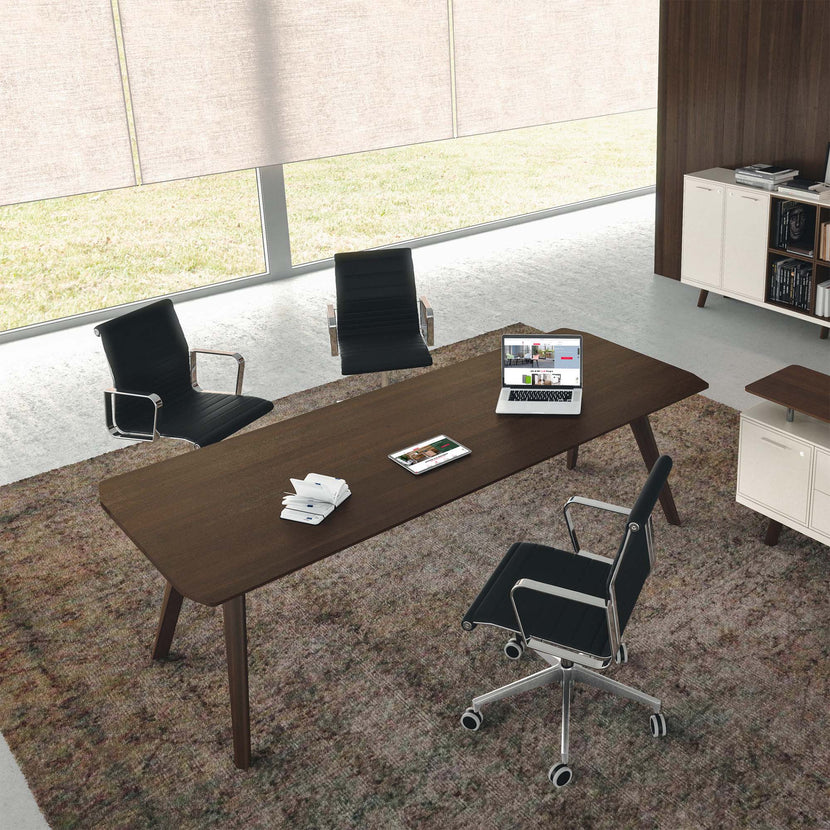 BRALCO RAIL desk | 1800 - 2400mm | Real wood, carbon oak