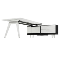 Bralco RAIL Bureau | 1800 - 2400 mm, basboard intégré, bois réel, chêne blanc