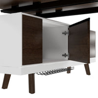Bralco RAIL Bureau | 1800 - 2400 mm, basboard intégré, bois réel, tabac en chêne