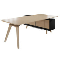 Bureau BRALCO RAIL | 1800 - 2400 mm, lowboard intégré, bois véritable, chêne naturel