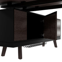 Bralco RAIL Bureau | 1800 - 2400 mm, basboard intégré, bois réel, carbone en chêne