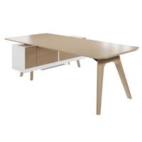 Bureau BRALCO RAIL | 1800 - 2400 mm, lowboard intégré, bois véritable, chêne naturel