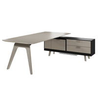 Bralco RAIL Bureau | 1800 - 2400 mm, basboard intégré, bois réel, gris clair en chêne