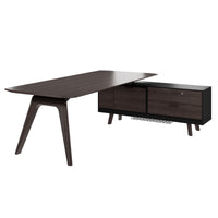 Bralco RAIL Bureau | 1800 - 2400 mm, basboard intégré, bois réel, carbone en chêne