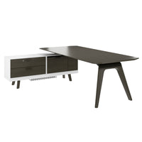 Bralco RAIL Bureau | 1800 - 2400 mm, basboard intégré, bois réel, chêne gris foncé