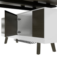 Bralco RAIL Bureau | 1800 - 2400 mm, basboard intégré, bois réel, chêne gris foncé