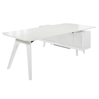 BRALCO Rail Desk | 1800 - 2400 mm, basboard intégré, bois réel, chêne blanc