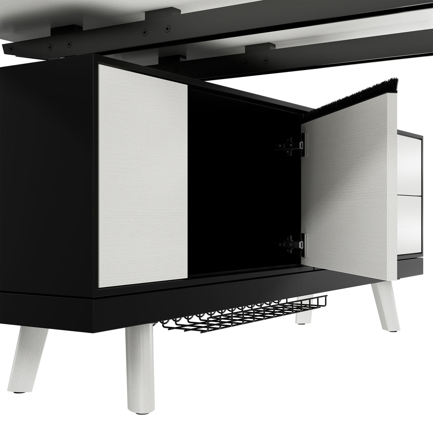 Bralco RAIL Bureau | 1800 - 2400 mm, basboard intégré, bois réel, chêne blanc
