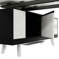 Bralco RAIL Bureau | 1800 - 2400 mm, basboard intégré, bois réel, chêne blanc
